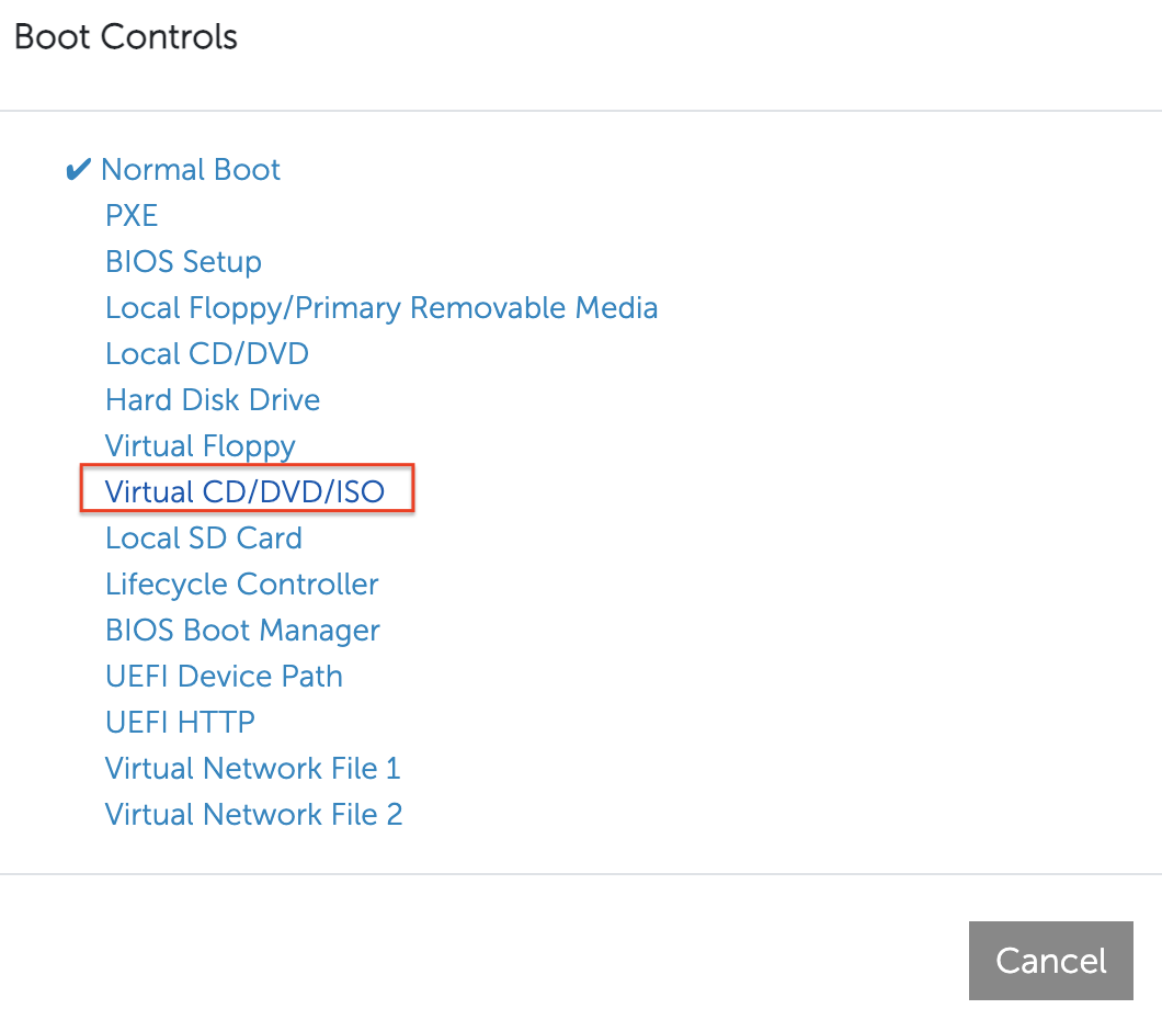 Figure: Set One-Time Boot Option