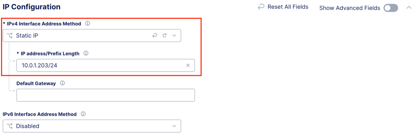 Figure: Edit Interface IP Address