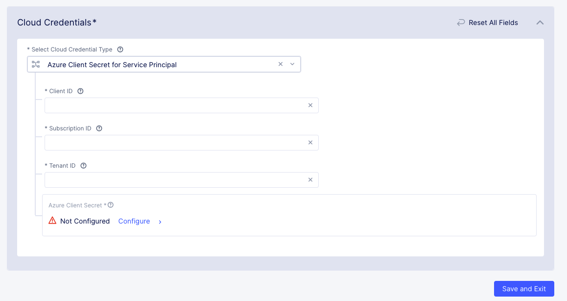 Figure: Entries for Azure Client Secret