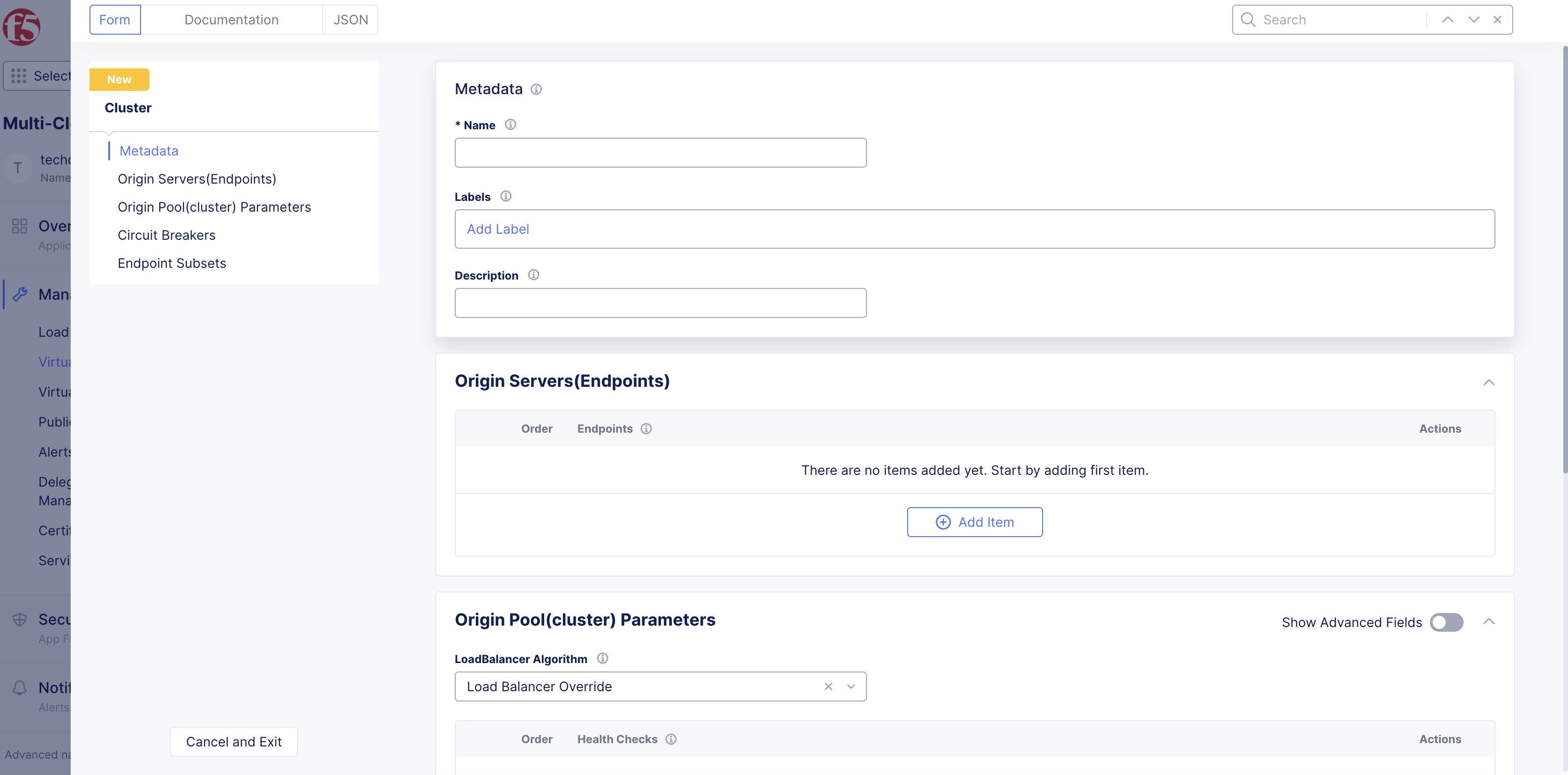 Figure: Add Cluster Metadata