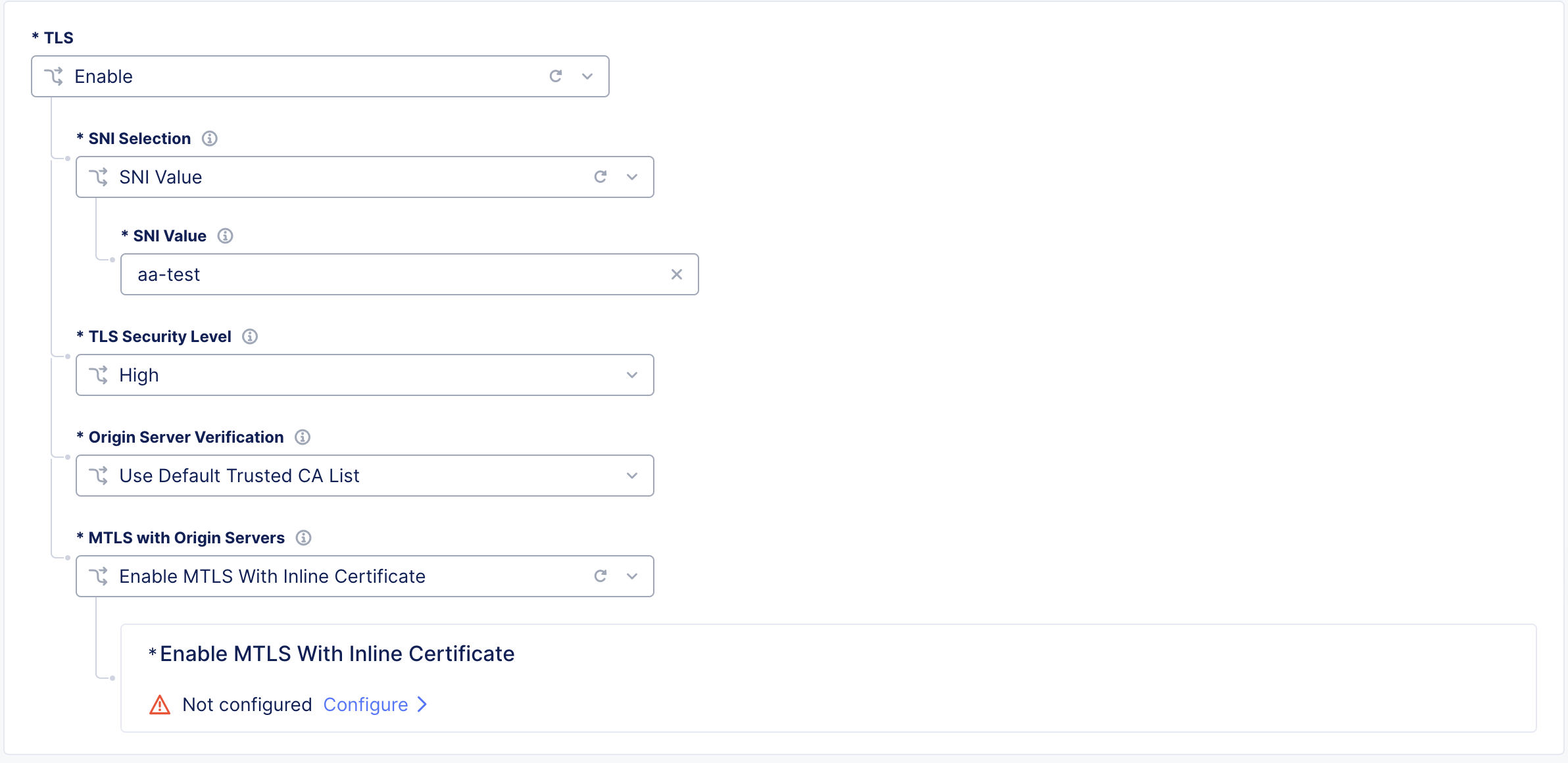 Figure: Setup Origin Pools