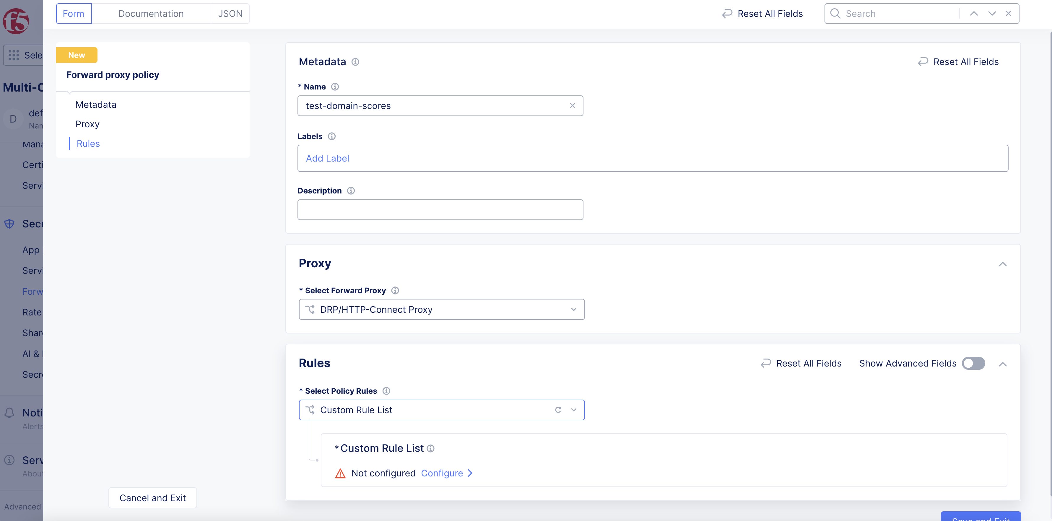 Figure: Configure Proxy